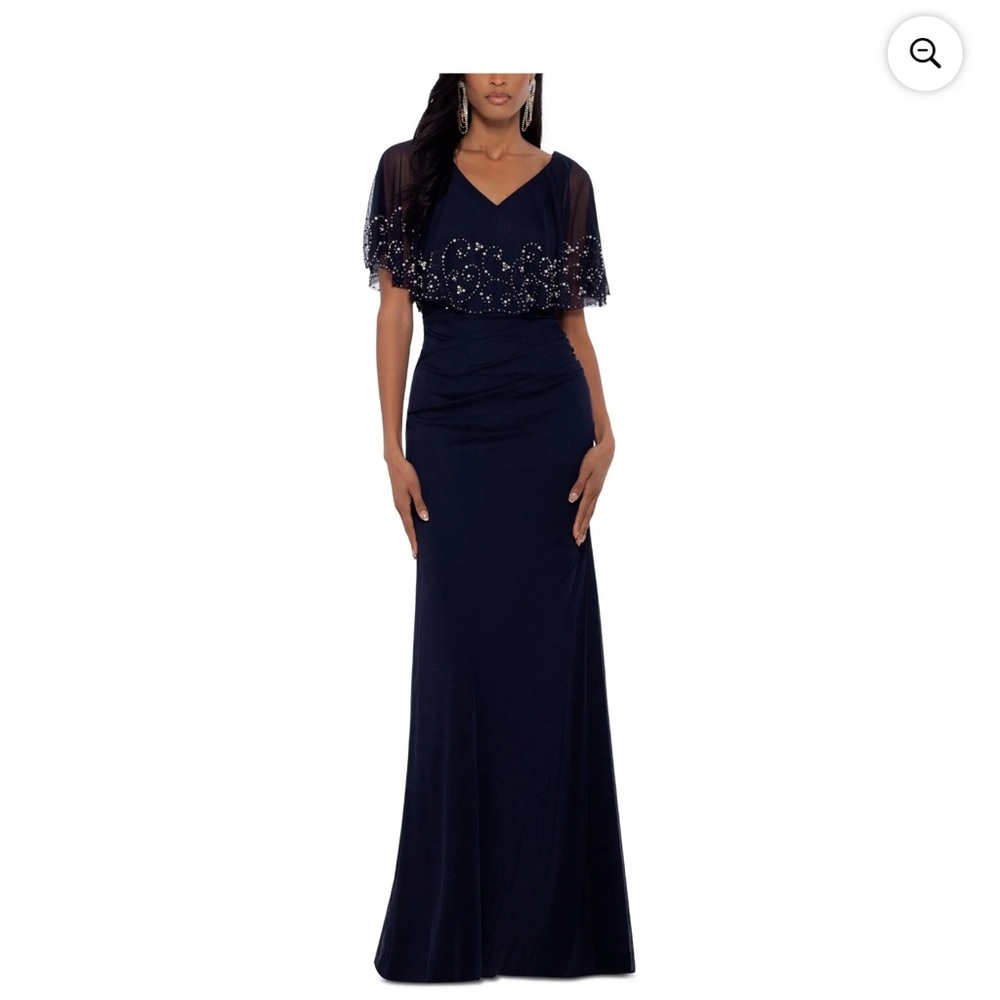 B&A BY BETSY AND ADAM Navy Blue Maxi Dress